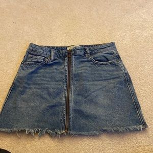 Zipper Denim Skirt